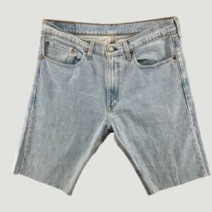 Vintage Levi’s 505 Cut Off Denim Shorts Light Wash W34 Y2K